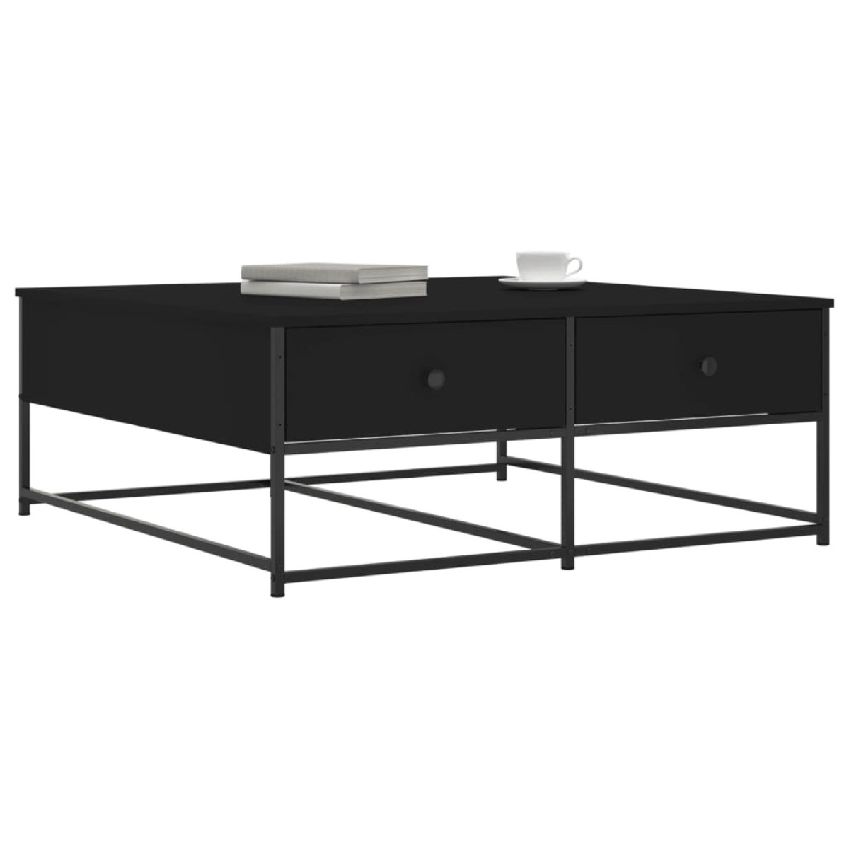 vidaXL Τραπεζάκι Σαλονιού Μαύρο 100 x 99 x 40 εκ. από Επεξεργ. Ξύλο