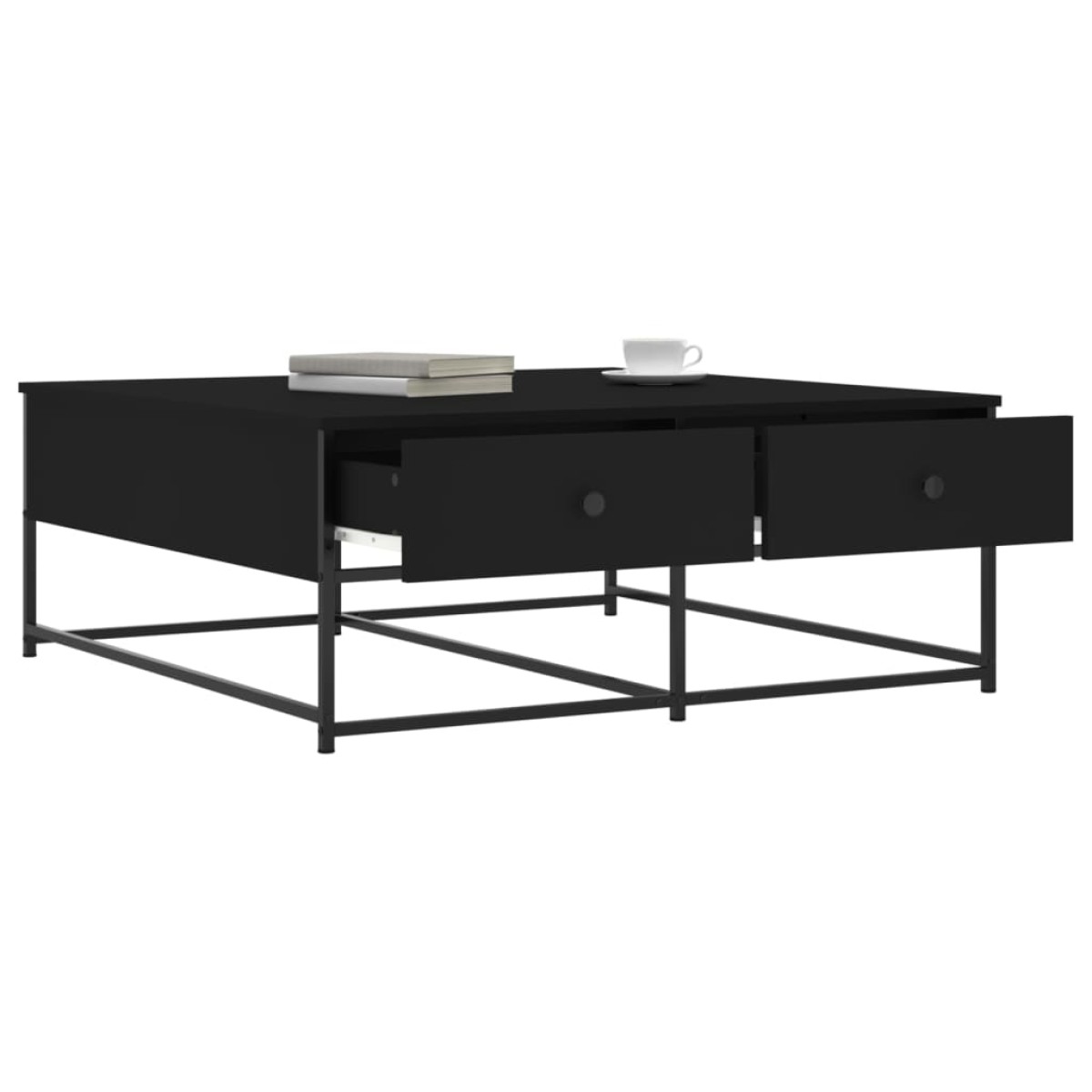 vidaXL Τραπεζάκι Σαλονιού Μαύρο 100 x 99 x 40 εκ. από Επεξεργ. Ξύλο