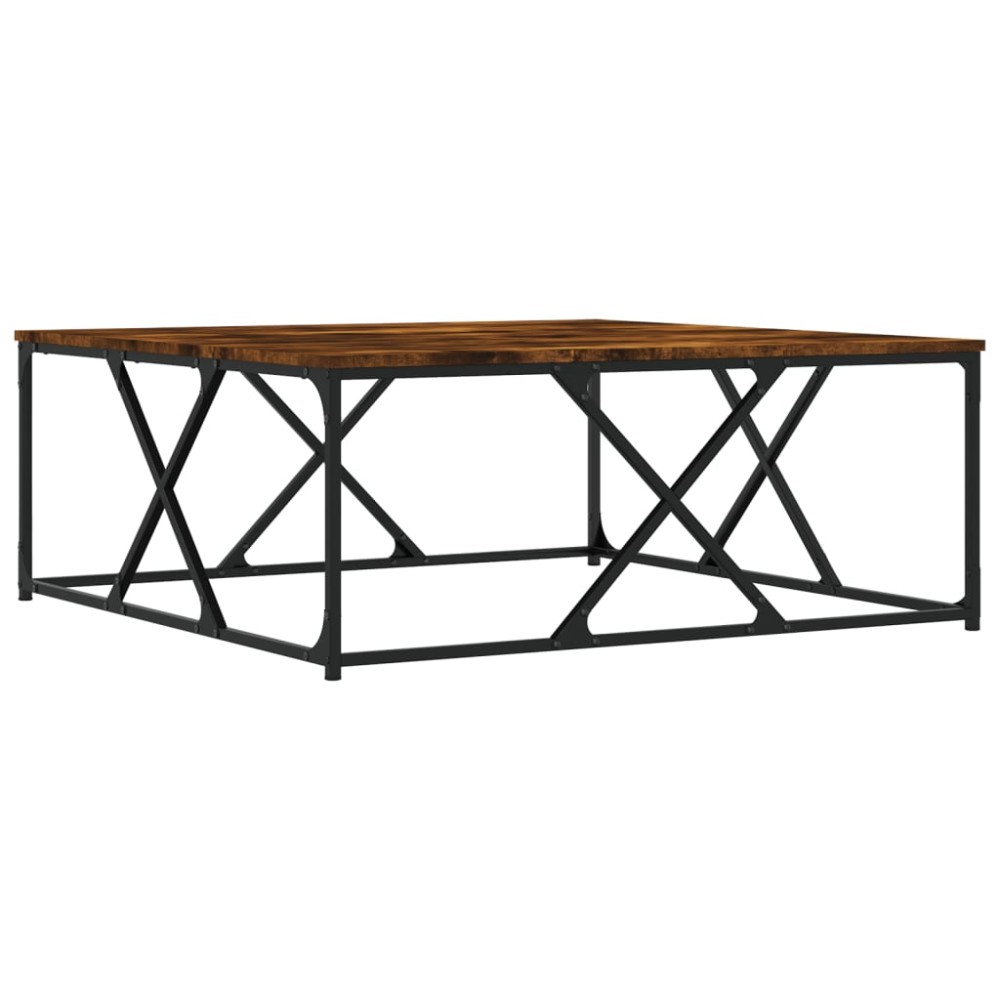 vidaXL Τραπεζάκι Σαλονιού Καπνιστή Δρυς 100x100x40 εκ Επεξεργασμ. Ξύλο