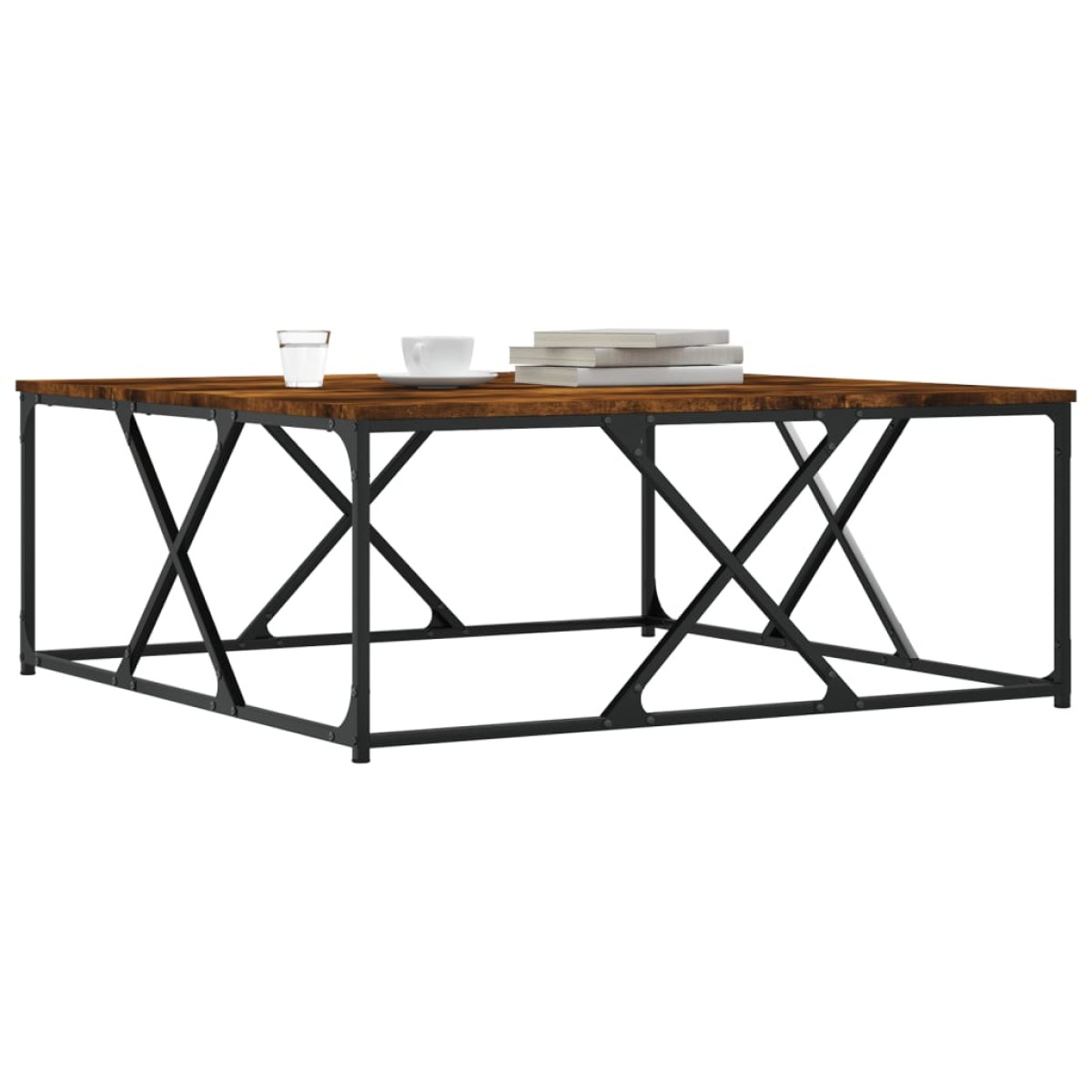 vidaXL Τραπεζάκι Σαλονιού Καπνιστή Δρυς 100x100x40 εκ Επεξεργασμ. Ξύλο