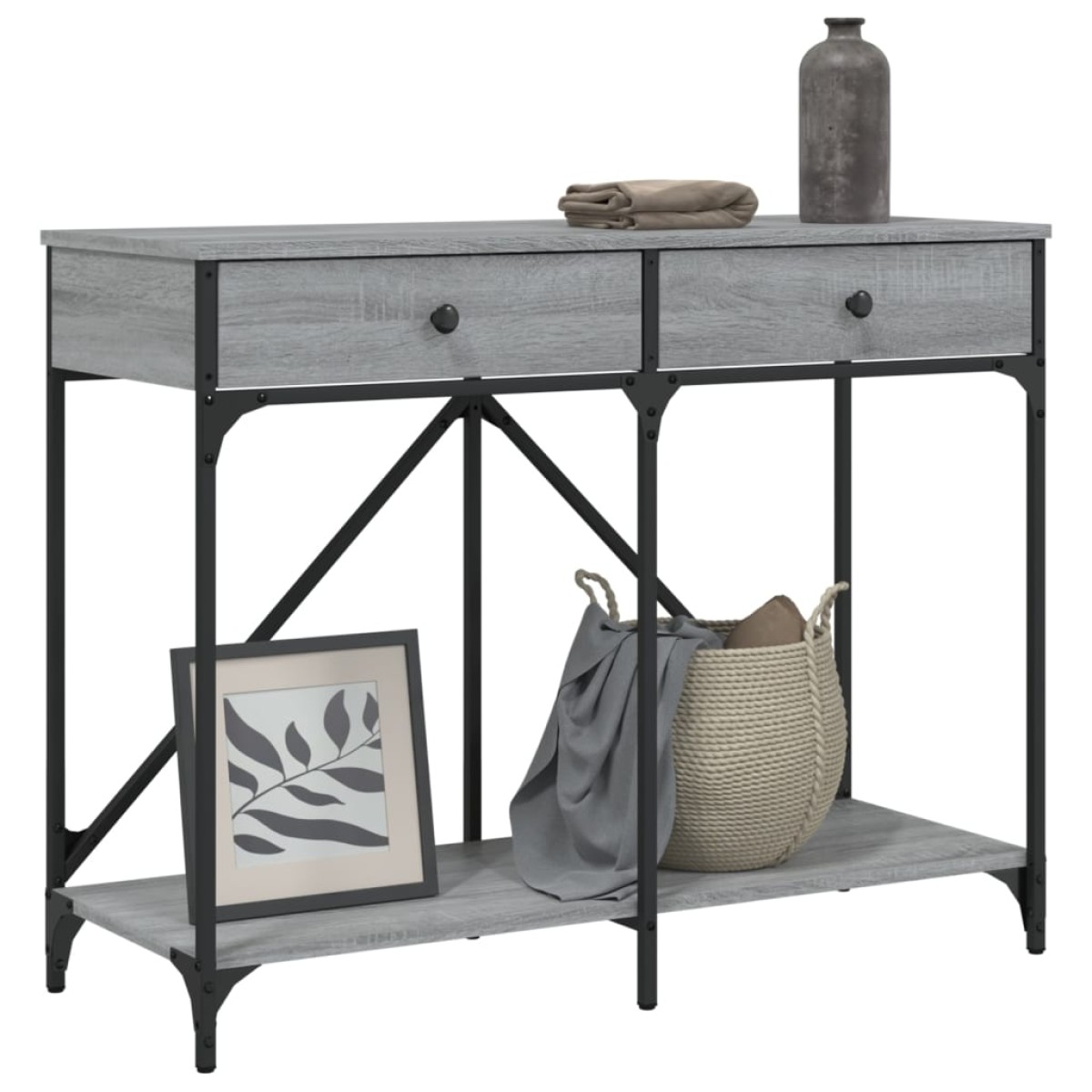 vidaXL Τραπέζι Κονσόλα Γκρι Sonoma 100x39x78,5 εκ. Επεξεργασμένο Ξύλο