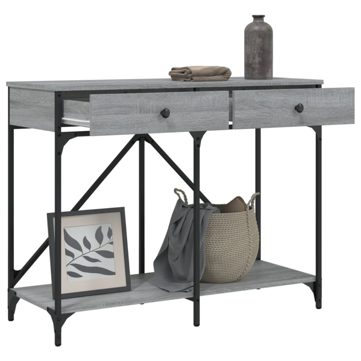 vidaXL Τραπέζι Κονσόλα Γκρι Sonoma 100x39x78,5 εκ. Επεξεργασμένο Ξύλο