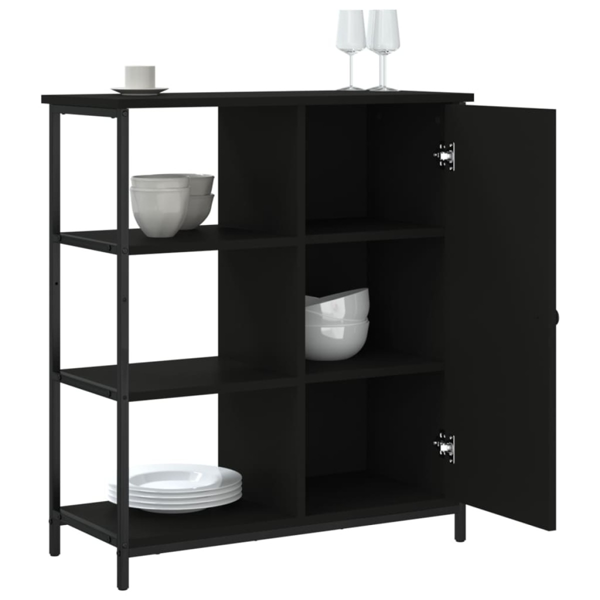 vidaXL Ντουλάπι Μαύρο 70 x 30 x 80 εκ. από Επεξεργασμένο Ξύλο