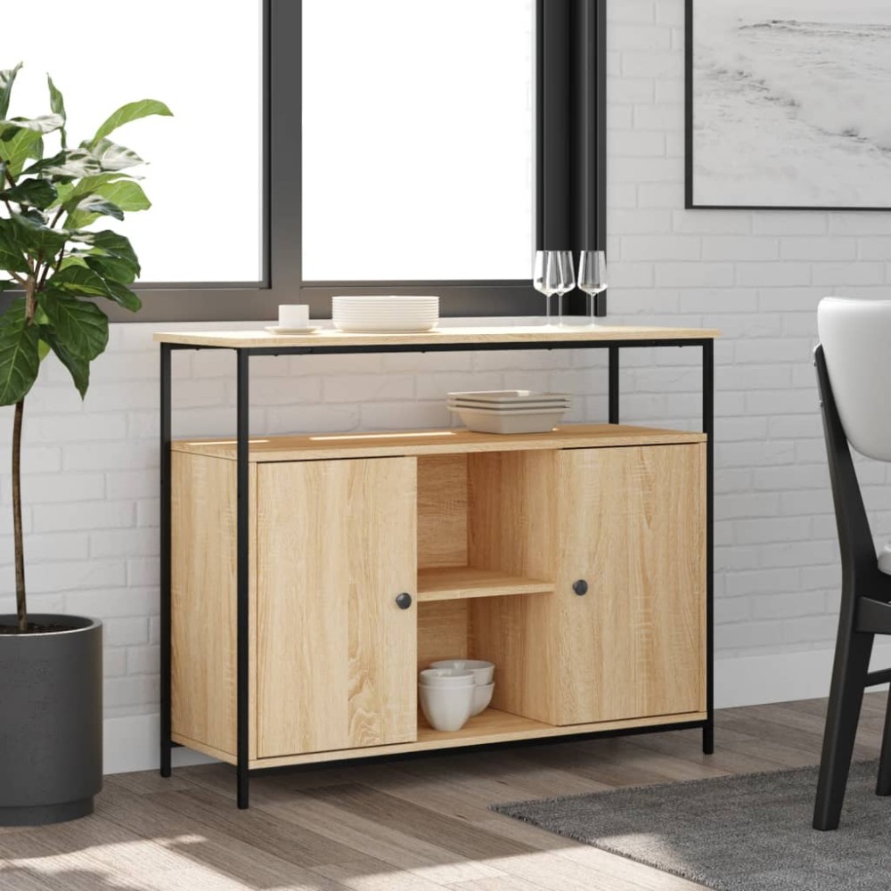 vidaXL Μπουφές Sonoma Δρυς 100x35x80 εκ. από Τεχνητό Ξύλο
