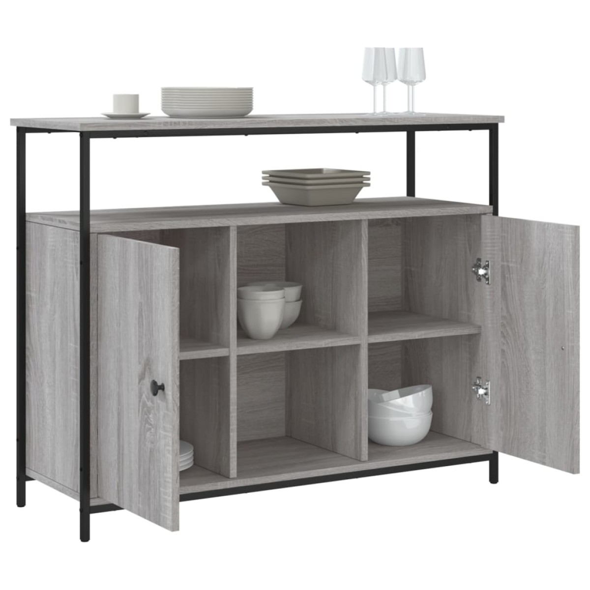 vidaXL Μπουφές Γκρι Sonoma 100x35x80 εκ. από Επεξεργασμένο Ξύλο