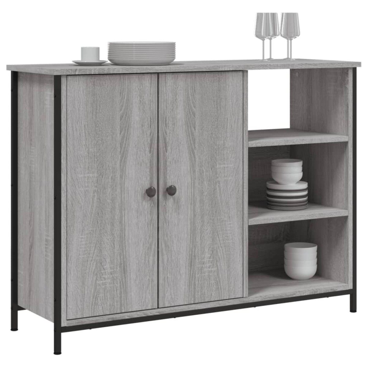 vidaXL Ντουλάπι Γκρι Sonoma 100x33x75 εκ. από Επεξεργασμένο Ξύλο