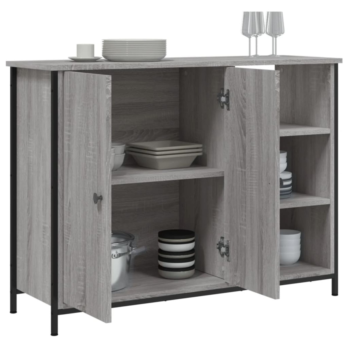 vidaXL Ντουλάπι Γκρι Sonoma 100x33x75 εκ. από Επεξεργασμένο Ξύλο