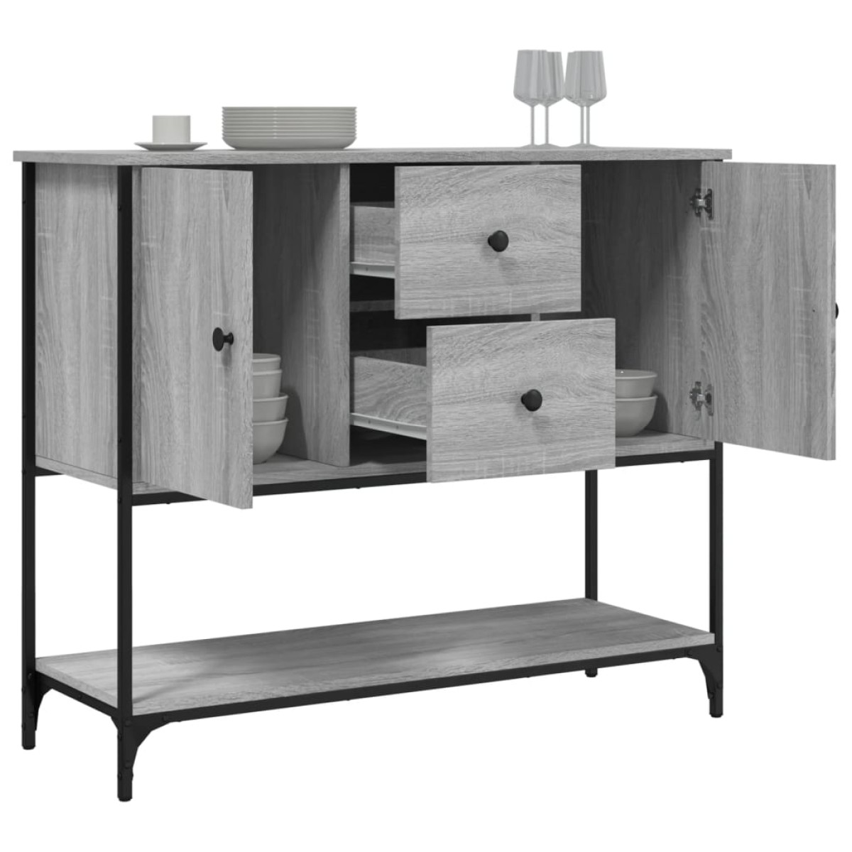 vidaXL Ντουλάπι Γκρι Sonoma 100x36x85 εκ. από Επεξεργασμένο Ξύλο