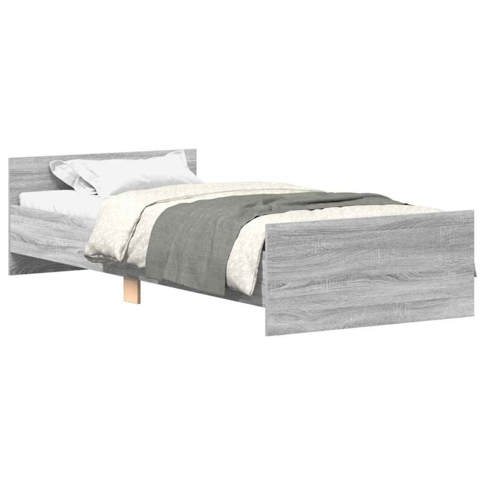 vidaXL Πλαίσιο Κρεβατιού Γκρι Sonoma 90 x 190 εκ. Επεξεργασμένο Ξύλο