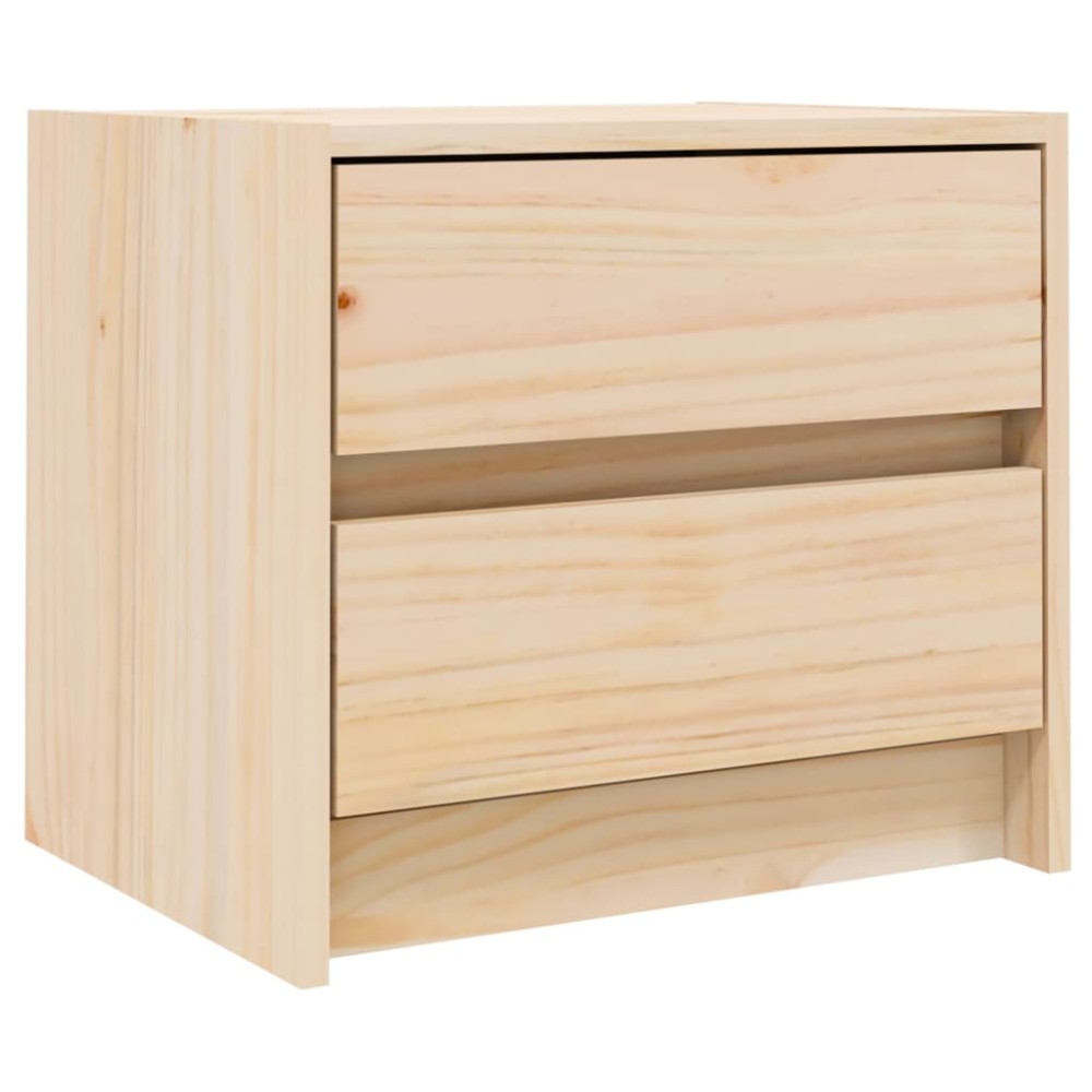 vidaXL Κομοδίνο Λευκό 40 x 31 x 35,5 εκ. από Μασίφ Ξύλο Πεύκου