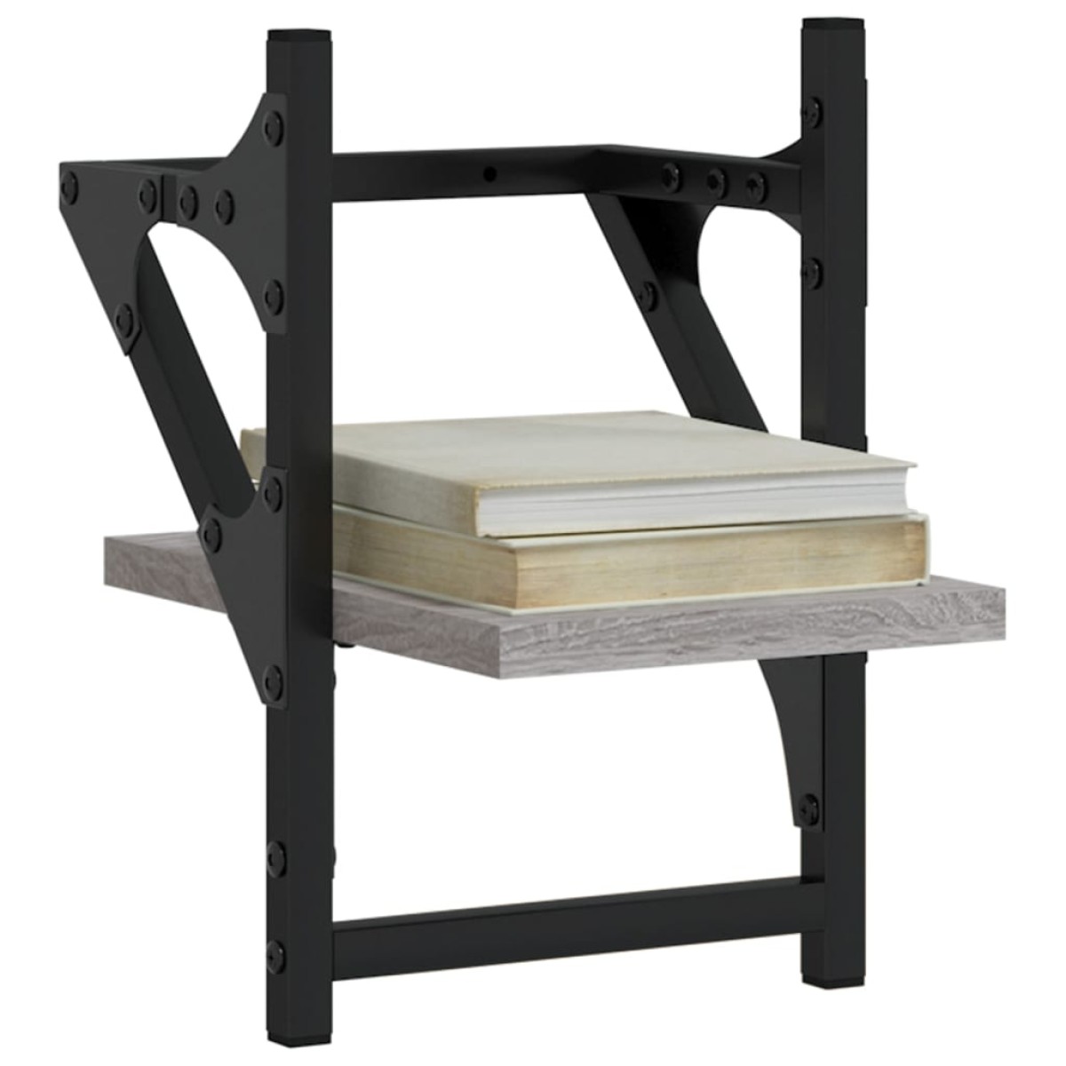 vidaXL Ράφια Τοίχου με Μπάρα 2 τεμ. Γκρι Sonoma 20x25x30 εκ.