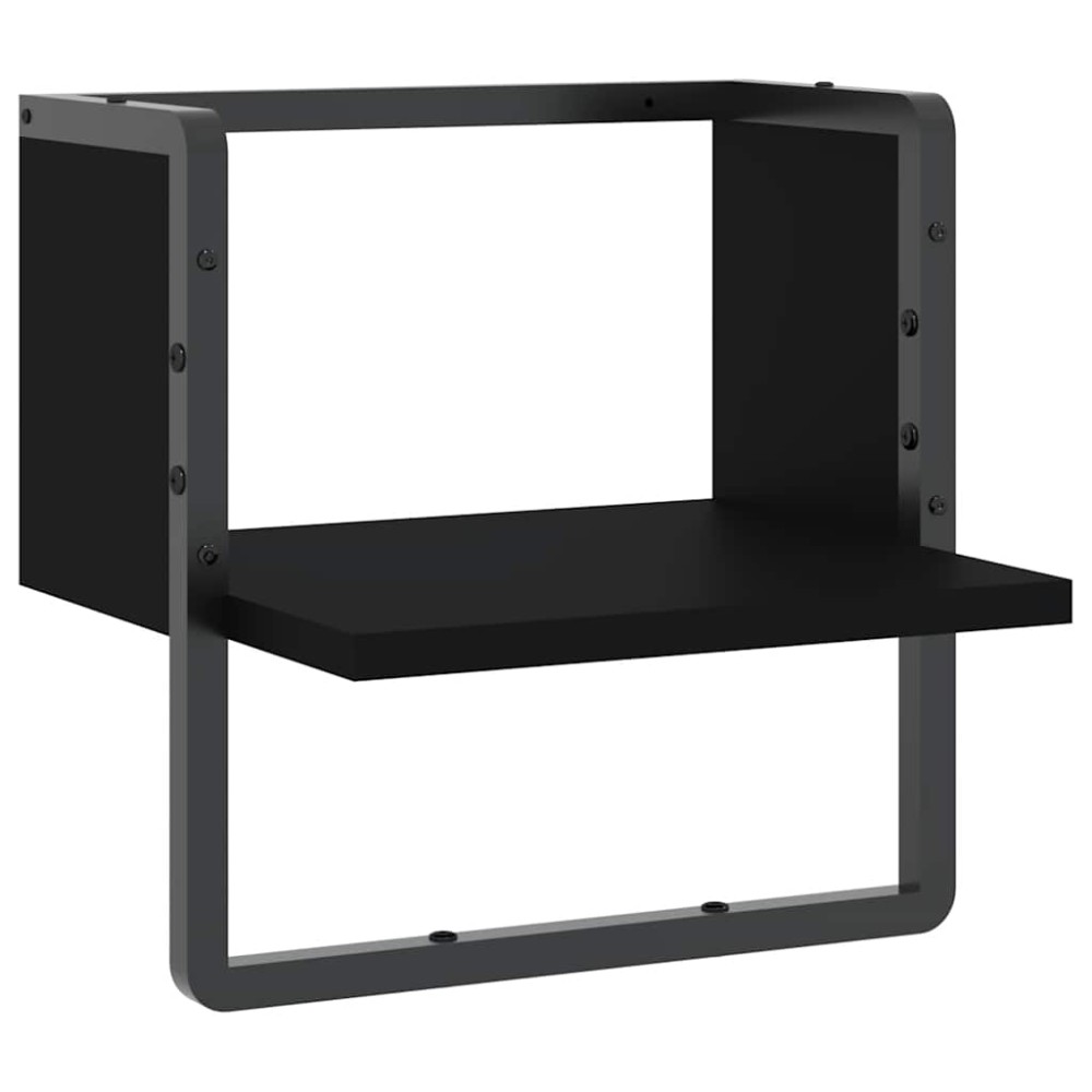 vidaXL Ράφι Τοίχου με Μπάρα Μαύρο 30 x 25 x 30 εκ.