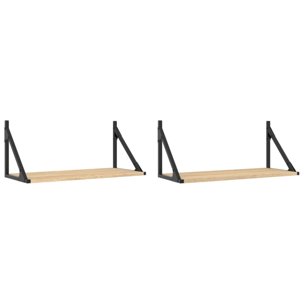 vidaXL Ράφια Τοίχου 2 τεμ. Sonoma Δρυς 60x25x25,5εκ Επεξεργασμένο Ξύλο