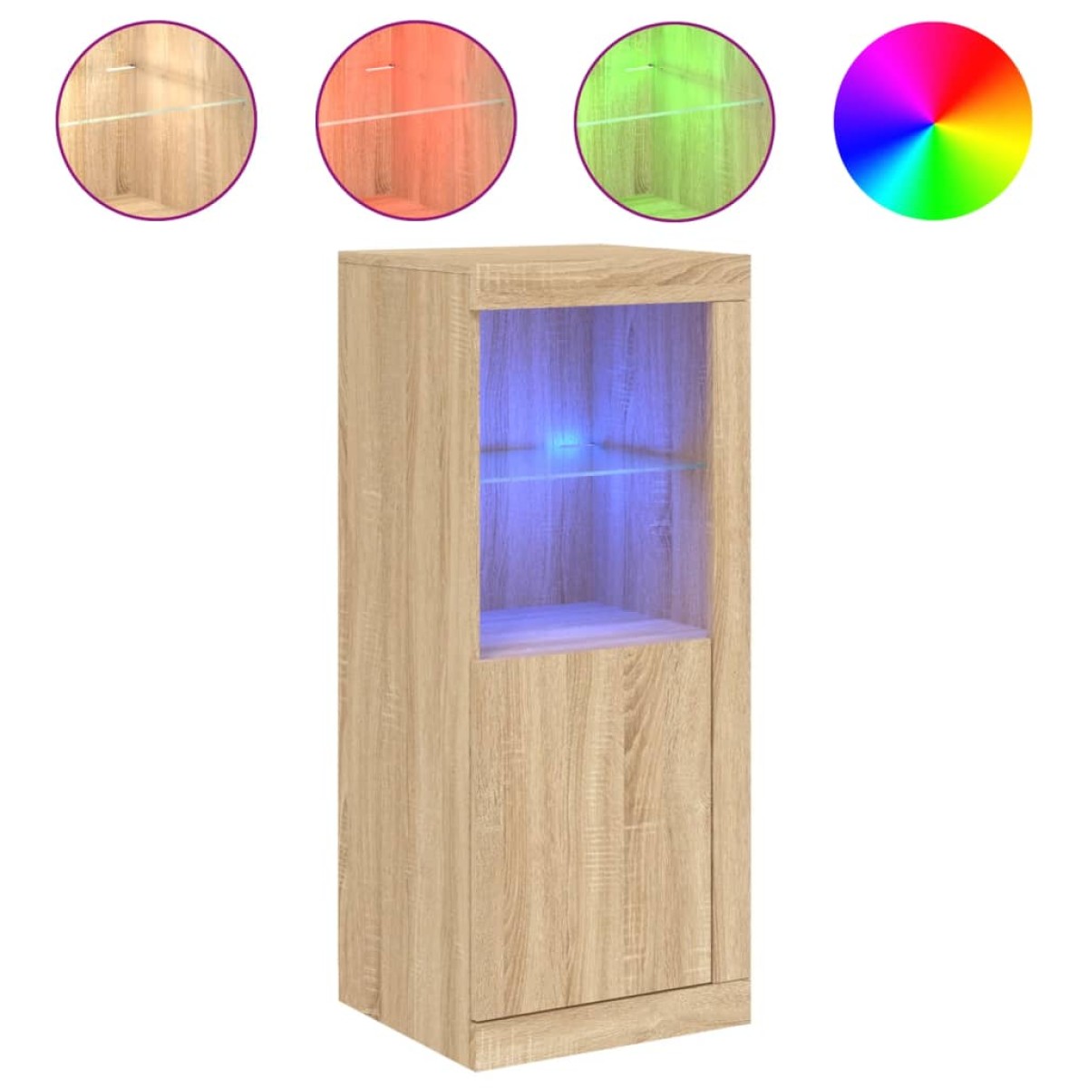 vidaXL Μπουφές με Φώτα LED Sonoma Δρυς 41 x 37 x 100 εκ.