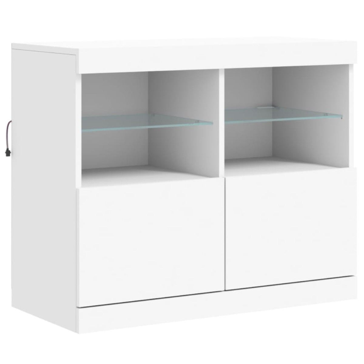 vidaXL Μπουφές με Φώτα LED Λευκός 81 x 37 x 67 εκ.