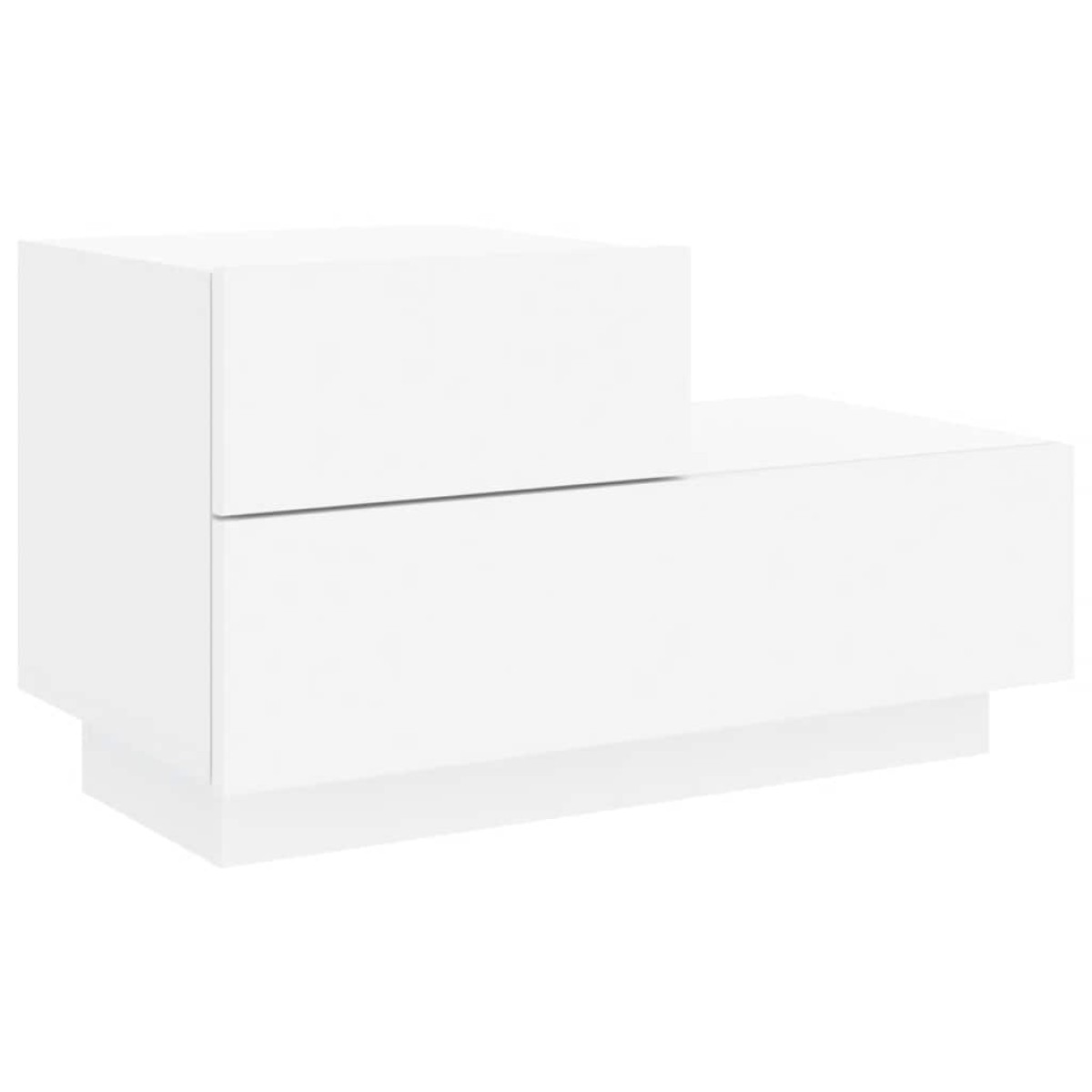 vidaXL Κομοδίνο με Φώτα LED Λευκό 70 x 36 x 40,5 εκ.