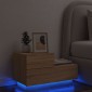 vidaXL Κομοδίνο με Φώτα LED Sonoma Δρυς 70 x 36 x 40,5 εκ.