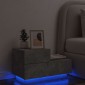 vidaXL Κομοδίνο με Φώτα LED Γκρι Σκυροδέματος 70 x 36 x 40,5 εκ.