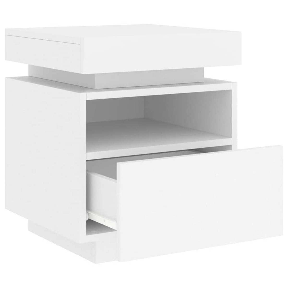 vidaXL Κομοδίνο με Φώτα LED Λευκό 40 x 39 x 48,5 εκ.
