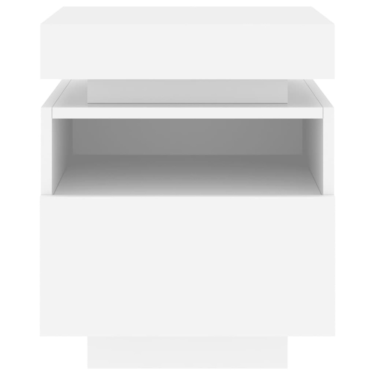 vidaXL Κομοδίνο με Φώτα LED Λευκό 40 x 39 x 48,5 εκ.