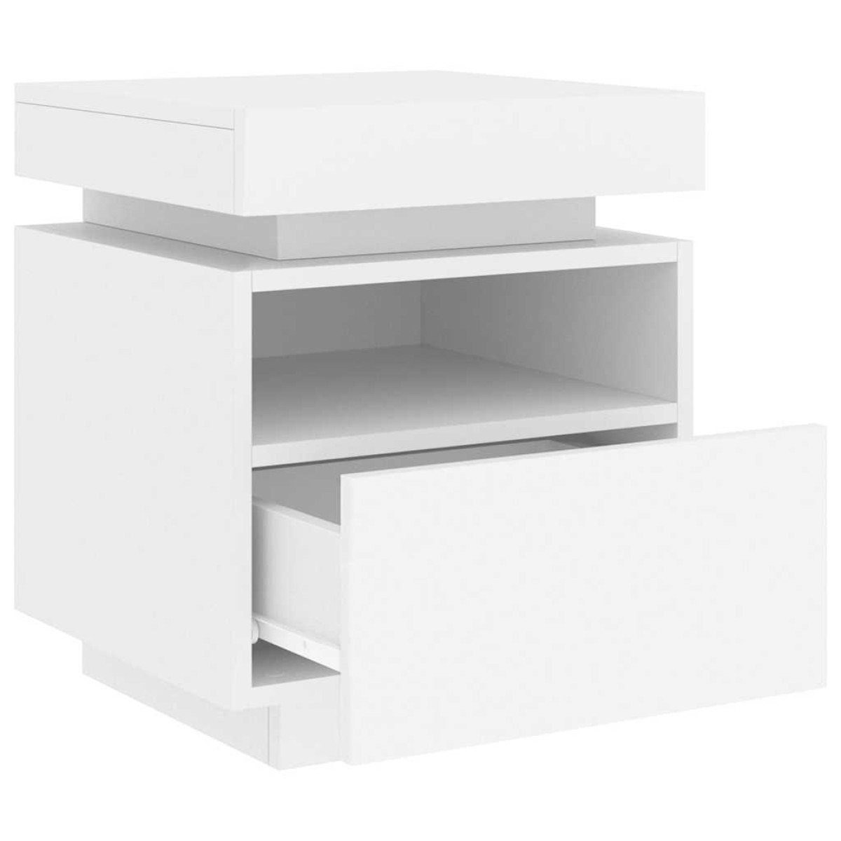 vidaXL Κομοδίνα με Φώτα LED 2 τεμ. Λευκά 40 x 39 x 48,5 εκ.