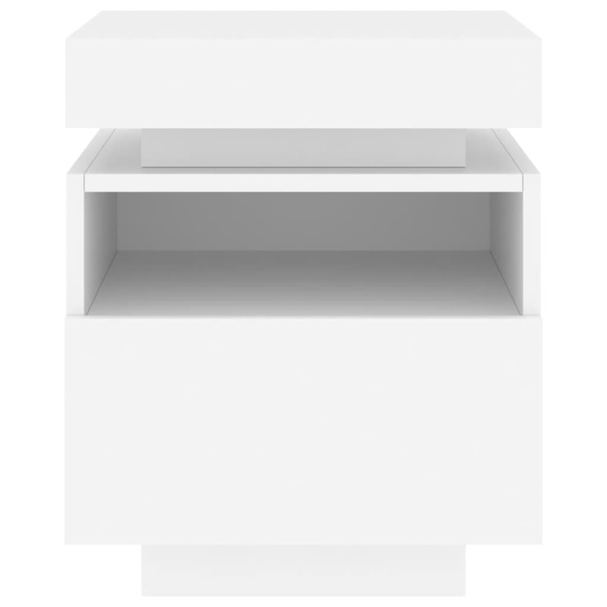 vidaXL Κομοδίνα με Φώτα LED 2 τεμ. Λευκά 40 x 39 x 48,5 εκ.