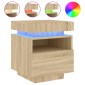 vidaXL Κομοδίνα με Φώτα LED 2 τεμ. Sonoma Δρυς 40x39x48,5 εκ.