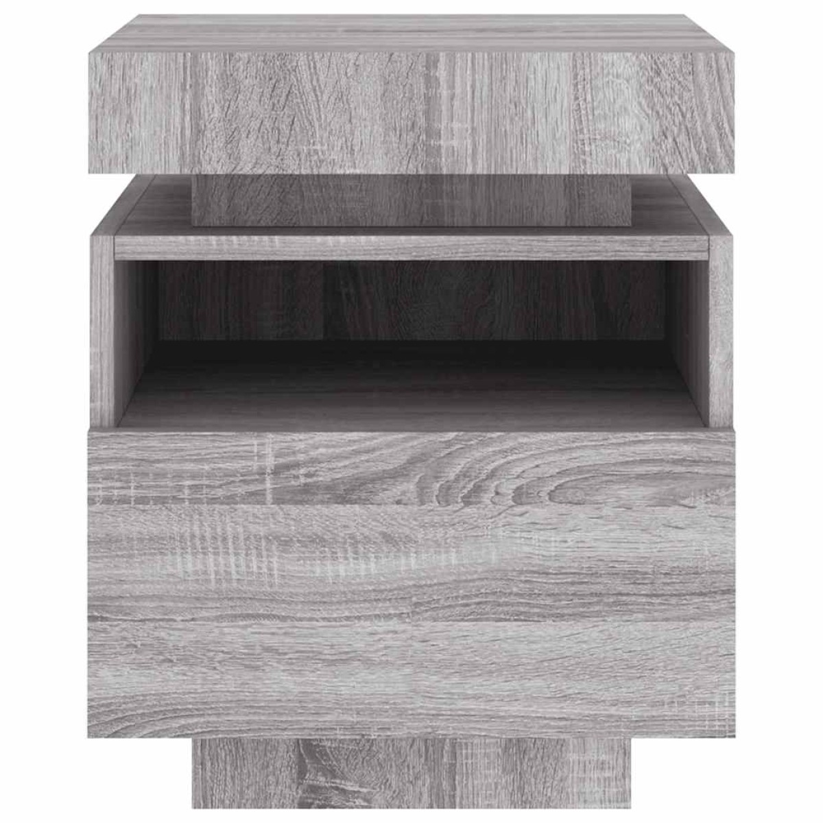 vidaXL Κομοδίνα με Φώτα LED 2 τεμ. Γκρι Sonoma 40x39x48,5 εκ.