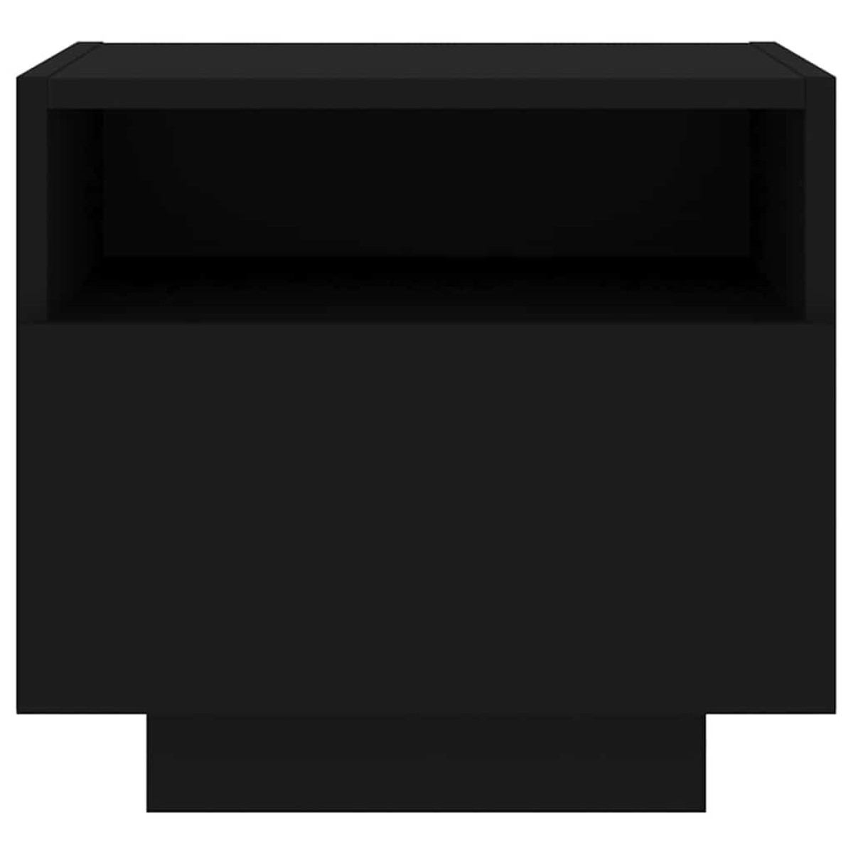 vidaXL Κομοδίνο με Φώτα LED Μαύρο 40 x 39 x 37 εκ.