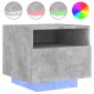 vidaXL Κομοδίνο με Φώτα LED Γκρι Σκυροδέματος 40 x 39 x 37 εκ.