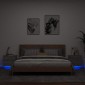vidaXL Κομοδίνα Επιτοίχια με Φώτα LED 2 τεμ. Γκρι Sonoma