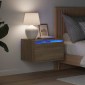 vidaXL Κομοδίνο Επιτοίχιο με Φώτα LED Sonoma Δρυς