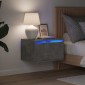 vidaXL Κομοδίνο Επιτοίχιο με Φώτα LED Γκρι Σκυροδέματος