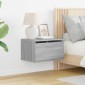 vidaXL Κομοδίνα Επιτοίχια με Φώτα LED 2 τεμ. Γκρι Sonoma