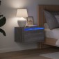 vidaXL Κομοδίνα Επιτοίχια με Φώτα LED 2 τεμ. Γκρι Sonoma