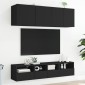 vidaXL Έπιπλα Τοίχου Τηλεόρασης 2 τεμ. Μαύρα 40x30x30 εκ. Επεξ. Ξύλο