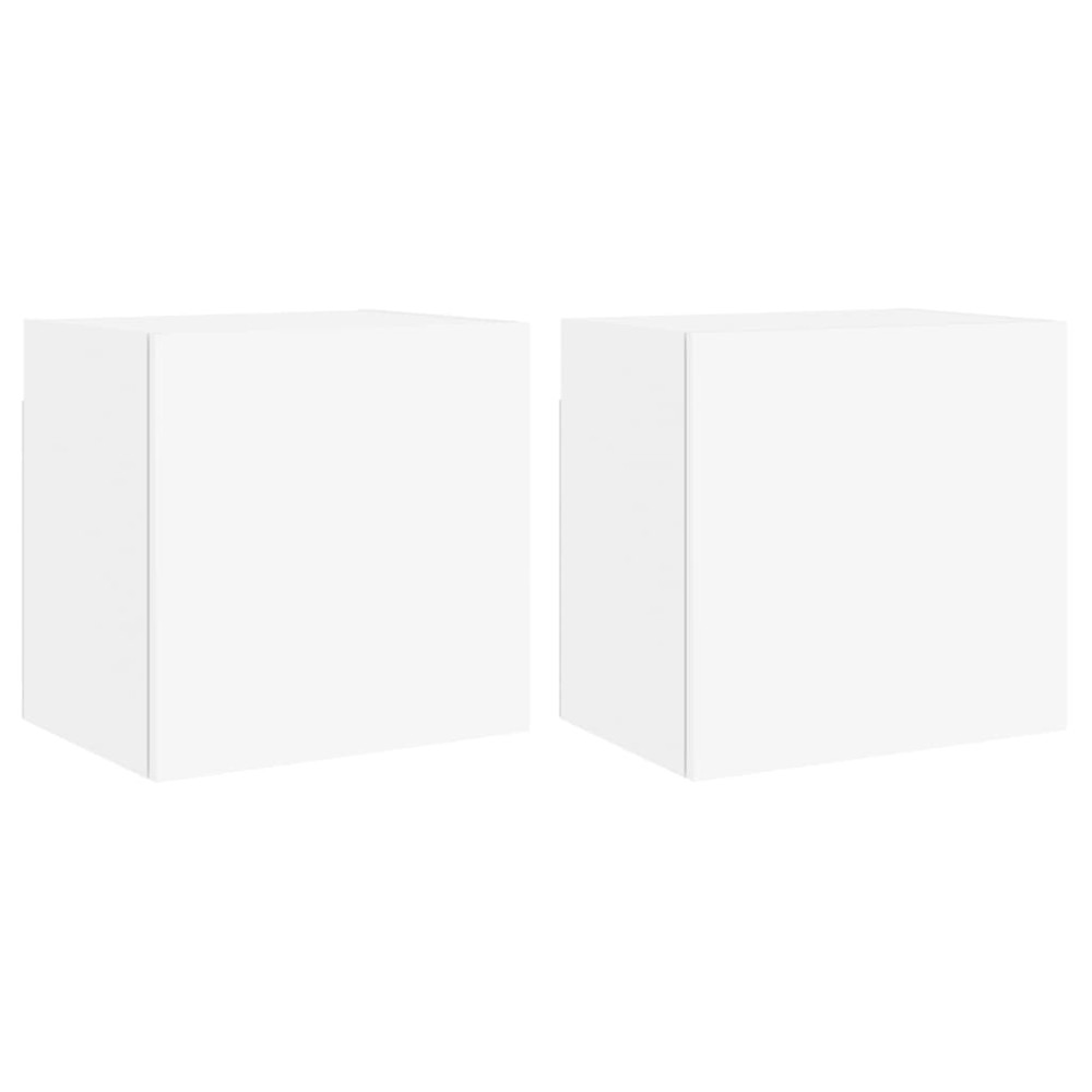 vidaXL Έπιπλα Τηλεόρασης Τοίχου 2 τεμ. Λευκά 40,5x30x40 εκ. Επεξ. Ξύλο