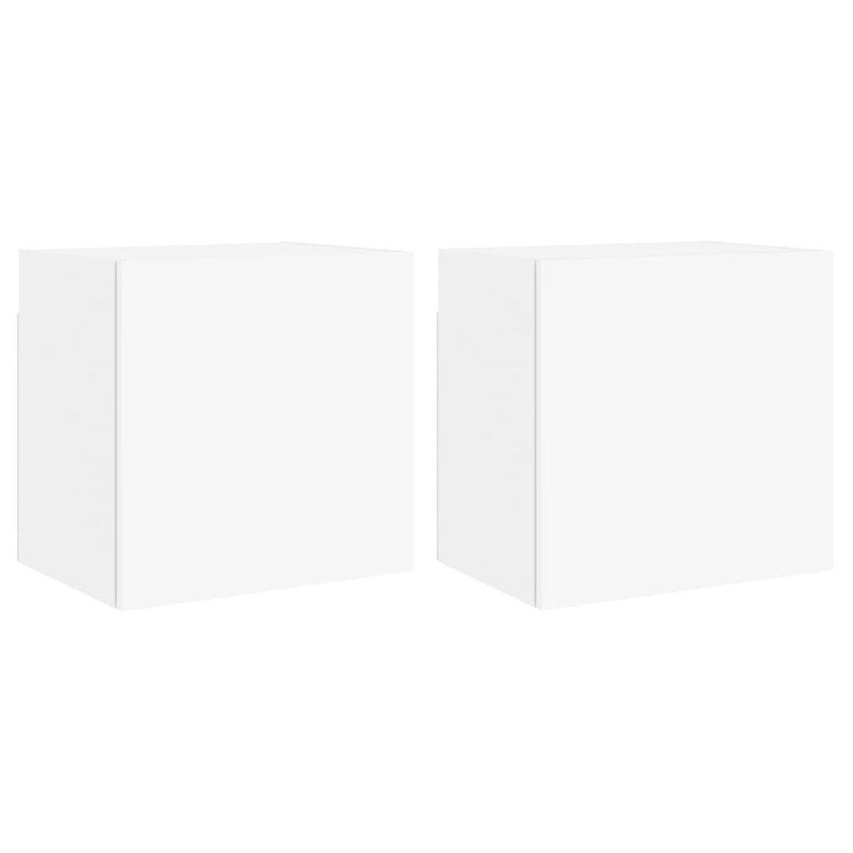 vidaXL Έπιπλα Τηλεόρασης Τοίχου 2 τεμ. Λευκά 40,5x30x40 εκ. Επεξ. Ξύλο
