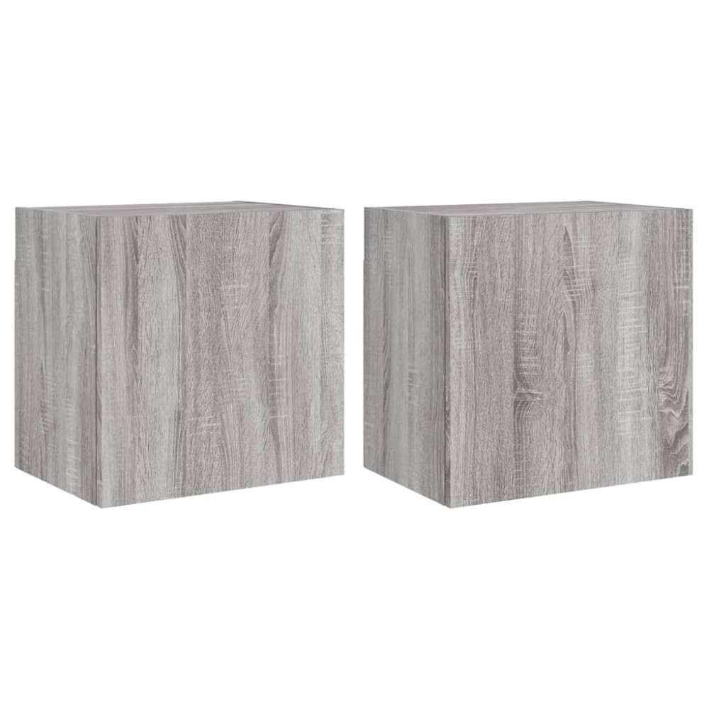 vidaXL Έπιπλα Τοίχου Τηλ. 2 τεμ. Γκρι Sonoma 40,5x30x40εκ Επ. Ξύλο
