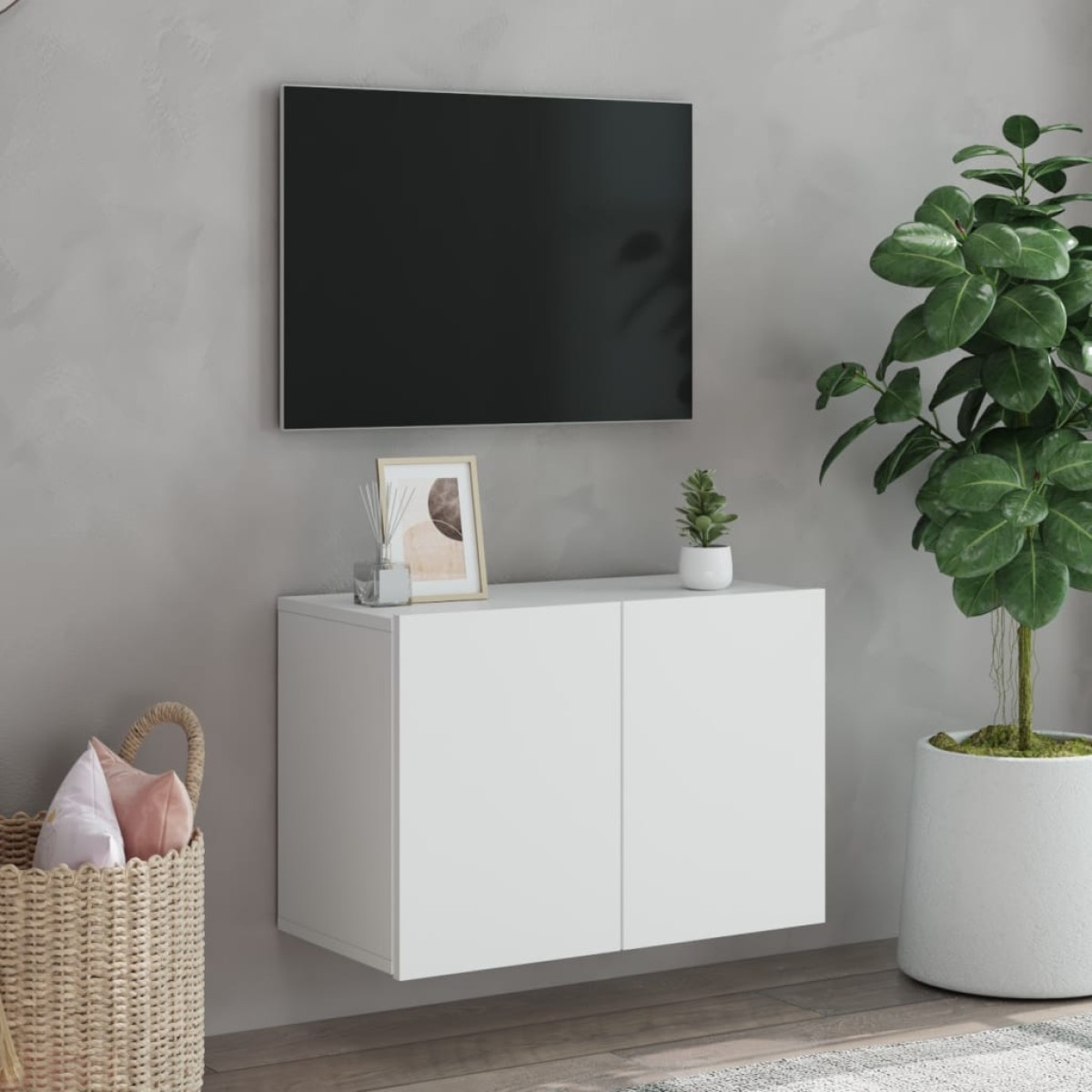 vidaXL Έπιπλο Τοίχου Τηλεόρασης Λευκό 60 x 30 x 41 εκ.