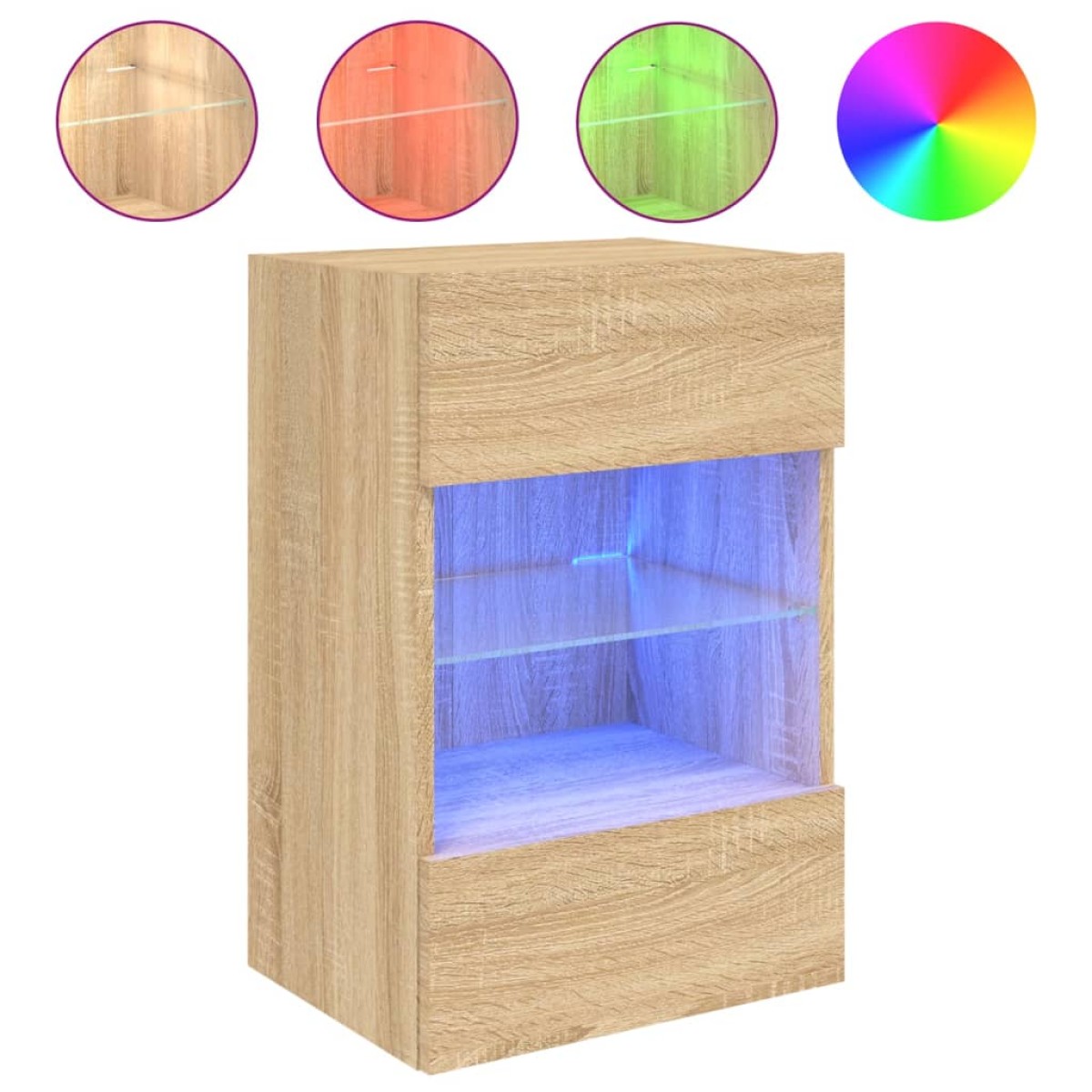 vidaXL Έπιπλο Τοίχου Τηλεόρασης με LED Sonoma Δρυς 40x30x60,5 εκ.