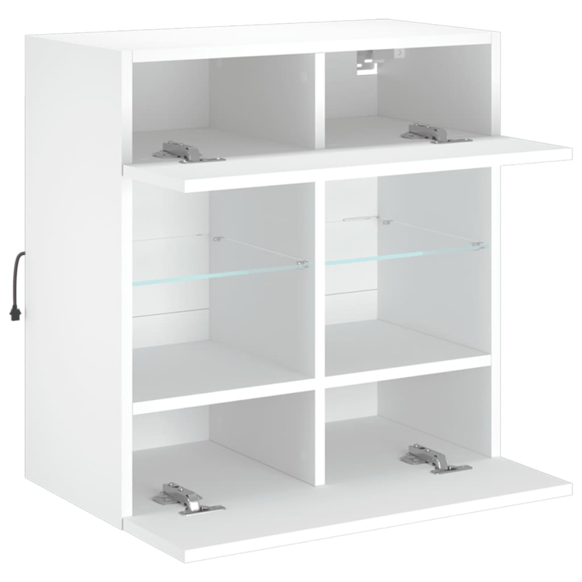 vidaXL Έπιπλο Τοίχου Τηλεόρασης με LED Λευκό 58,5x30x60,5 εκ.