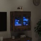 vidaXL Έπιπλο Τοίχου Τηλεόρασης με LED Καπνιστή Δρυς 58,5x30x60,5 εκ.