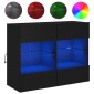 vidaXL Έπιπλο Τοίχου Τηλεόρασης με LED Μαύρο 78,5x30x60,5 εκ.