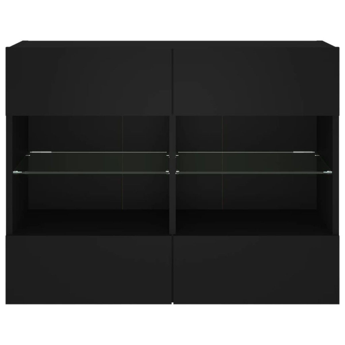 vidaXL Έπιπλο Τοίχου Τηλεόρασης με LED Μαύρο 78,5x30x60,5 εκ.