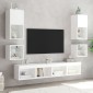 vidaXL Κομοδίνο Επιτοίχιο με Φώτα LED Λευκό