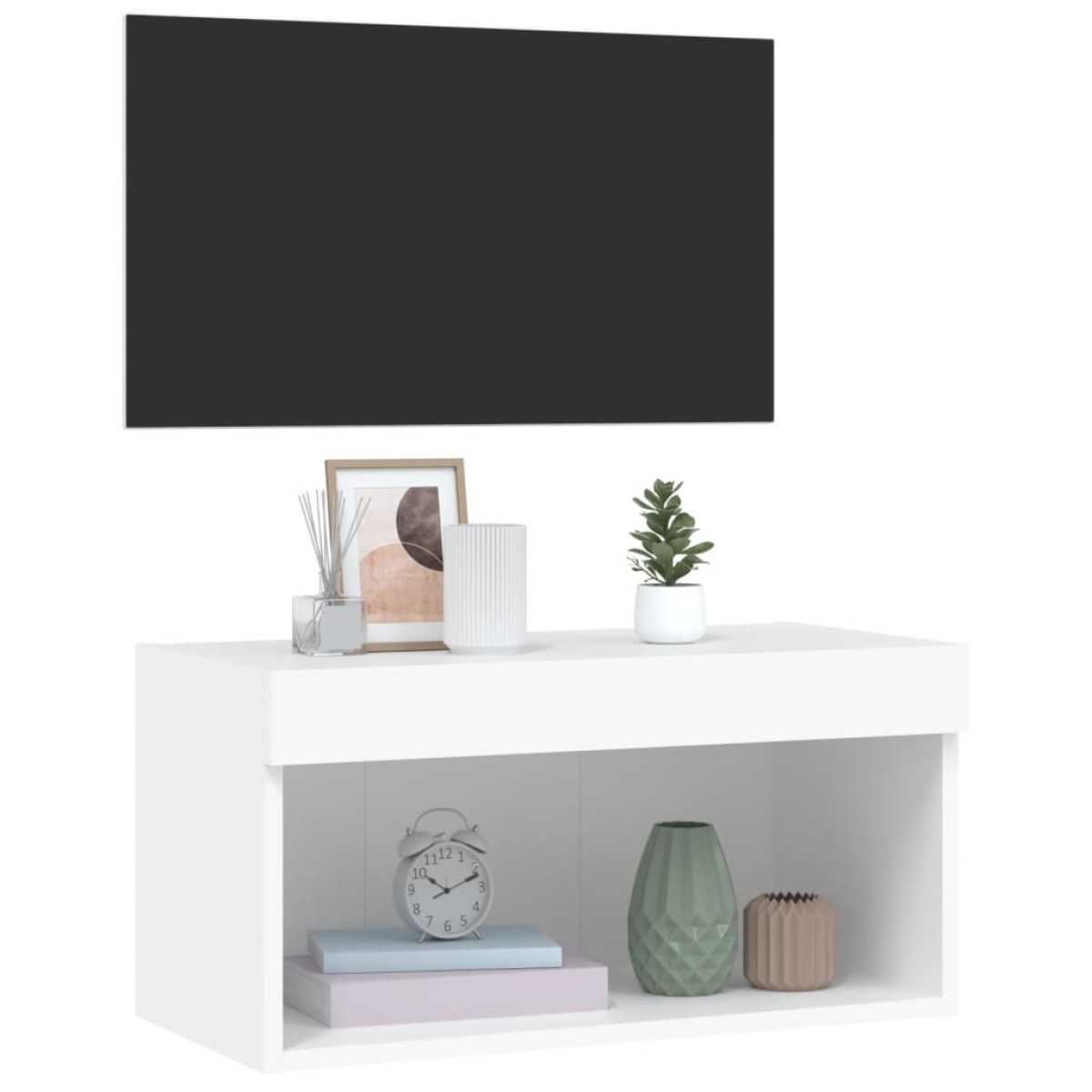 vidaXL Έπιπλο Τηλεόρασης με LED Λευκό 60 x 30 x 30 εκ.