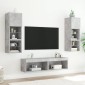 vidaXL Έπιπλο Τηλεόρασης με LED Γκρι Σκυροδέματος 60x30x30 εκ.