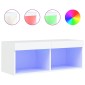 vidaXL Έπιπλο Τηλεόρασης με LED Λευκό 80 x 30 x 30 εκ.