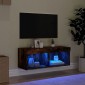 vidaXL Έπιπλο Τηλεόρασης με LED Καπνιστή Δρυς 80x30x30 εκ.